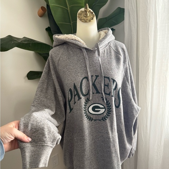 Green Bay Packers Sherpa lined Hoodie Size L - Picture 3 of 8
